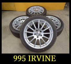 【995】○IRVINE ホイール○18x7.5J 5穴 PCD112 +49 2019年製 DUNLOP WM01 225/45R18 4本