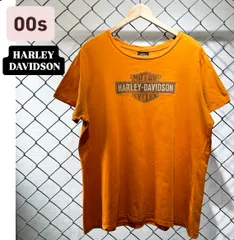 00s HARLEY-DAVIDSON USA製　Tシャツ　両面Tシャツ　2000年代　アメリカ製　ハーレーダビッドソン　メンズ　レディース　古着　アメリカ古着　アメカジ　ファッション　オレンジカラー　2X