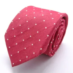 オリヒカ ブランド ネクタイ シルク ドット柄 チェック柄 格子柄 コットン PO メンズ レッド ORIHICA 【中古】