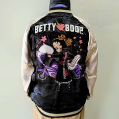 ヤンキーベティちゃん刺繍　スカジャン　黒　XL　Betty embroidered sukajan ​