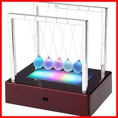 【特売】ニュートンのゆりかご バランスボール 振り子ボール LEDライト 七つ色変更 プレゼント クレードル ストレス減らす 実験キット 卓上 フレーム インテリア オフィス 部屋飾り物