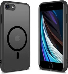 iPhone SE 第3世代 第2世代 ケース 半透明 MagSafe対応 iPhone8 ケース マグネット搭載 iPhone7 ケース カバー 米軍MIL規格 耐衝撃 マット感 スマホケース se 黄ばみなし ストラップホール付き マグ