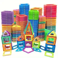 磁気ブロック DIY 磁石おもちゃ、大型 STEM おもちゃ 組み立てセット おもちゃ、学習教育磁石おもちゃ、誕生日プレゼント 磁石タイル、ランダムカラー 68ピース