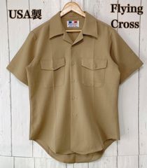 フライングクロス　Flying Cross 半袖シャツ ベージュ　USA製　ミリタリー　サイズM