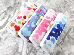印鑑ケース はんこケース ハートがいっぱい♪ ハートラッシュ ケース 10.5mm ～ 12mm 全4色 かわいい 朱肉付き 印鑑収納 ハンコケース 印鑑 ケース プレゼントやギフトに！ 実印 銀行印 認印 個人ハンコ 送料無料