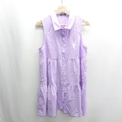 ◇ ⊂ NieR CLOTHING ロゴ刺<!-利用不可文字-!> 襟付き ティアード ミニ丈 ワンピース サイズF ラベンダー レディース E  【1409240034469】のサムネイル