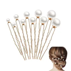 【数量限定】ＵピンヘアピンパールフラワーヘアピンU字型 髪飾りパールピン パーティ 発表会 結婚式卒業式 成人式 和装 花嫁 普段使いバレンタイン ギフト ホワイトデー プレゼントヘアアクセサリー おしゃれ収納袋付き (タイプ5)