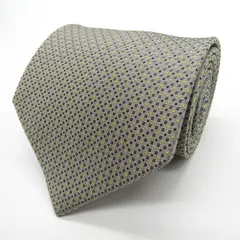 レノマ ブランド ネクタイ チェック柄 ドット 格子柄 シルク 日本製 PO メンズ グレー renoma 【中古】