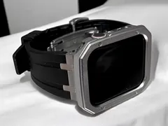 Apple Watch ラバーバンド シルバー　カバー Ultra49mmモデル対応 40mm, 41mm, 44mm, 45mm