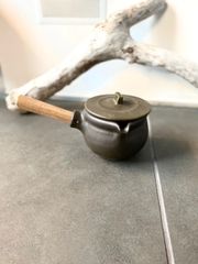 【正規品】馬場勝文　蓋付き耐熱ミルクパン（黒・左利き用）
