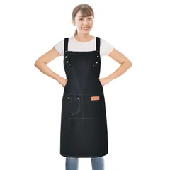 新品 カフェエプロン 防水エプロン 作業用 汚れにくい ホコリが付きにくい 大人用 シンプルエプロン ポリエステル 大きいサイズ おしゃれ エプロン エプロン 家庭用 エプロン 3つポケット付き 3段階調節 メンズ レディース H型 首掛け [OTraki]