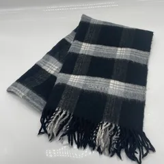 KO3318□courreges クレージュ マフラー ストール チェック フリンジ