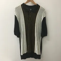 極美品 ステューシー MILES POLO SWEAT ニットポロ ストライプ 極美品 ステューシー MILES POLO SWEAT ニットポロ ストライプ