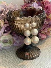 コットンパール　三連ピアス