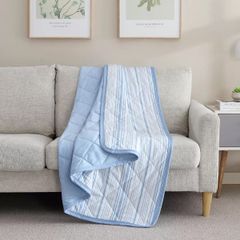 サットンプレイスコレクション リバーシブル 冷感 ひざ掛け 152cm x 177cm/ブルー/寝具/睡眠/安眠