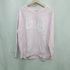 ◇ ⊇ HEAR MY NAME ヒアマイネーム プリント 長袖 トレーナー サイズF ピンク レディース E  【1502180024719】