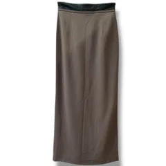CITY シティ スームスタイトストレッチ スカート 上品 モカ ブラウン 茶色 1サイズ ロングスカート ストレッチ ジャージー タイト 合皮 ファスナー スリット日本製 きれいめ レディース 秋 ゴーゴー古着久喜倉庫店 No.北久鴻110のサムネイル