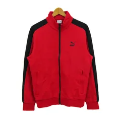 プーマ ジャージ ジャケット アウター スポーツウエア メンズ Lサイズ 赤×黒 PUMA 【中古】