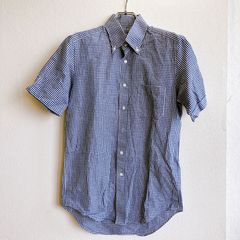 クチトゥーラ Cucitura 半袖 ワイシャツ チェック柄 総柄 ギンガム ボタンダウン 胸ポケット  麻 リネン Linen