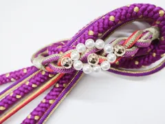 【一輝堂】【着物】和装小物　帯締め　振袖用　丸組　金糸　パール飾り付　25w01-293