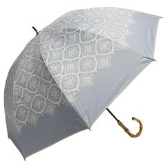 macocca 完全遮光 晴雨兼用 UVカット 100％ ショート傘 親骨50cm デザインシリーズ レース柄 日傘 雨傘 レディース 遮蔽 撥水 0