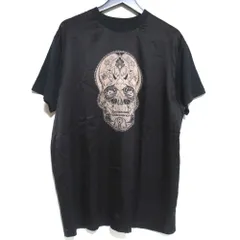良品 GIVENCHY ジバンシィ ジバンシー スカルプリント シルクパネル ショートスリーブ 半袖 Tシャツ 37サイズ ブラック×ベージュ メンズ 古着 中古 USED