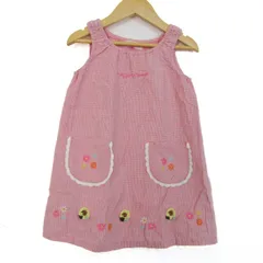 メゾピアノ ワンピース トップス ノースリーブ チェック柄 レース キッズ 女の子用 110サイズ ピンク×白 Mezzo Piano 【中古】