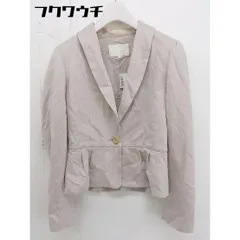 ◇ NATURAL BEAUTY ナチュラルビューティー シングル1B 長袖 テーラードジャケット サイズ38 ベージュ レディース  【中古】 【1112030003339】のサムネイル