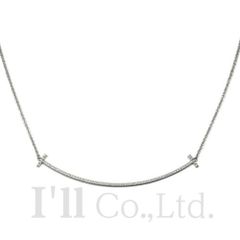 Tiffany&Co.　ティファニー　Tスマイル　ネックレス　ラージ　60011655　750WG　パヴェダイヤモンド約0.19ct　ブランドジュエリー　ペンダント　Tモチーフ　Au750　ホワイトゴールド　K18WG　18金【中古】【75290】