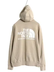 【お得なクーポン配布中!】 ノースフェイス 両面 プリント スウェット フード パーカー メンズ S / 古着 プルオーバー トレーナー アウトドア 裏起毛 バックプリント