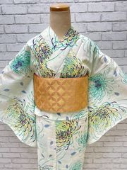 浴衣 綿絽 ゆかた　新作　新品　浴衣単品　【品番　250402-4】22000円　ゆかた　女性用　フリーサイズ