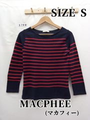 5798　MACPHEE(マカフィー)　ボーダー柄トップス　S