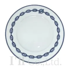 【未使用品　22cm】エルメス　シェーヌダンクル　ブルー　デザートプレート HERMES - 【未使用品 22cm】エルメス シェーヌダンクル ブルー