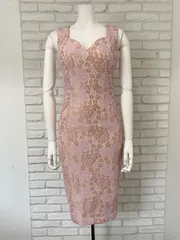 907 キャバクラ ドレス Vanessa Heart ヴァネッサハート 総レース刺繍 キャバドレス タイト ミディ スリット S