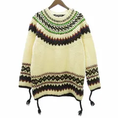 ジュンヤワタナベ JUNYA WATANABE 美品 22AW ノルディックセーター ニット セーター フリンジ付き ジャガード JJ-N015 AD2022 コムデギャルソン S 白 ホワイト 0204 のサムネイル