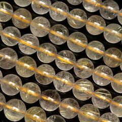 C6861」高品質 ゴールドルチルクォーツ 10mm 1連 - メルカリ