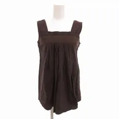 バーバリーブルーレーベル BURBERRY BLUE LABEL タグ付き ノースリーブ カットソー ペプラム タック 38 M 茶 ブラウン /TZ