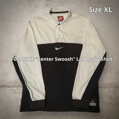 90s NIKE ナイキ ラガーシャツ 長袖 刺繍ロゴ 南アフリカ代表 銀