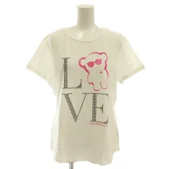 エンポリオアルマーニ EMPORIO ARMANI マンガベア ラインストーン ロゴ 半袖 Tシャツ カットソー 50 ホワイト ピンク ブラック /ES ■OS