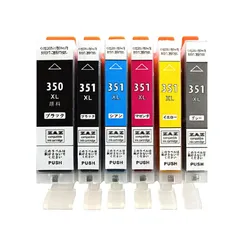 BCI-351XL+350XL/6MP 6色セット 計6本 互換インクカートリッジ 互換インク ZAZ ICチップ付き 残量表示可能 CANON キャノン互換 【★A】のサムネイル