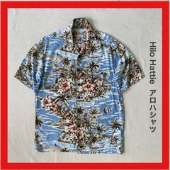 Hilo Hattie　ヒロハッティ　アロハシャツ　アロハ　ハワイアンシャツ　レーヨンシャツ　レーヨン　USA製　ヴィンテージ　ココナッツボタン　シャツ　半袖　ハワイアン　ハワイ　アメカジ　S