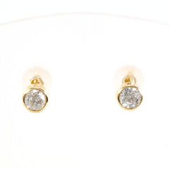 K10YG　ピアス　pierced earrings　ジルコニア　総重量約0.4g