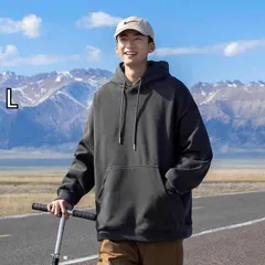 [L]メンズ ファッション 服  オシャレ シンプル 大人 かっこいい 大きいサイズ ストリート 紳士服 ブルー フード スウェットシャツ アメリカン ファッション スーツ ヘビー パーカー カップル 服 ジャケット