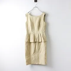 【値下げ】ロペ ROPE ジャガード ペプラム ワンピース 36/ベージュ ひざ丈 ノースリーブ ドレス レディース フリル【2400014203080】のサムネイル