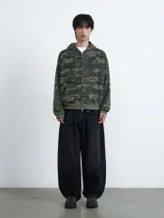 (タグ付き) アーバンストッフ アーバンストッフURBANSTOFF ヴァンズVANS パサデナ クロップド フード ジップアップ (カモフラ) (M)