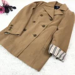 BURBERRY　LONDON　バーバリーロンドン　コート　スプリングコート　中綿入り　裏地あり　9号サイズ　キャメル　ミディアム丈　ダブルボタン　三陽商会