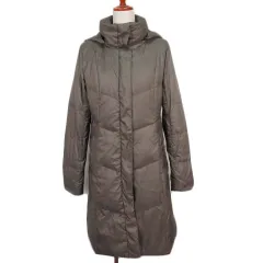 コムサイズム COMME CA ISM コート ダウン ダブルジップ フード M 緑 カーキ