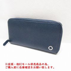※併売商品※◆中古◆BVLGARI【ブルガリ】ラウンドファスナー長財布 レザー ネイビー メンズ レディース　M1009