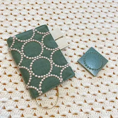 【再販♡】ほぼ日手帳カバー オリジナルサイズ ミナペルホネン tambourine green◯ right beigeファブリック使用