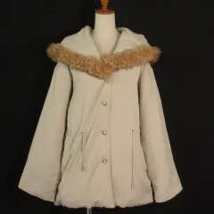 ロートレアモン LAUTREAMONT コート 中綿 フェイクファー フード M ベージュ